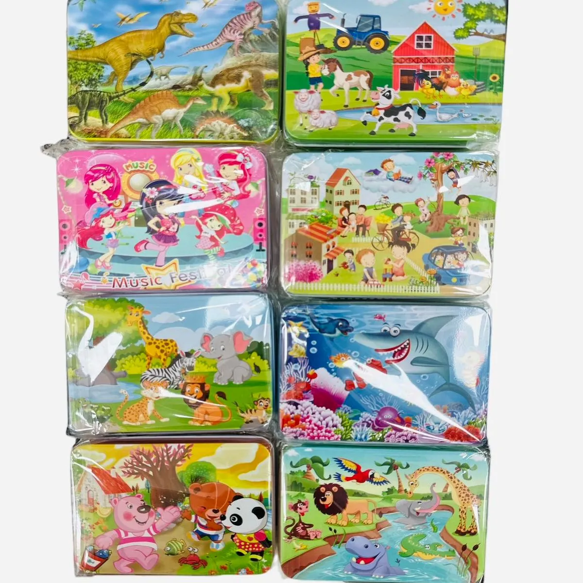 Zestaw 12 Puzzle DIY Mini w pudełkach z motywami zwierząt
