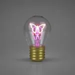Lampka LED neonowa motylek różowy