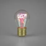 Lampka LED w kształcie serca różowo-fioletowa E27
