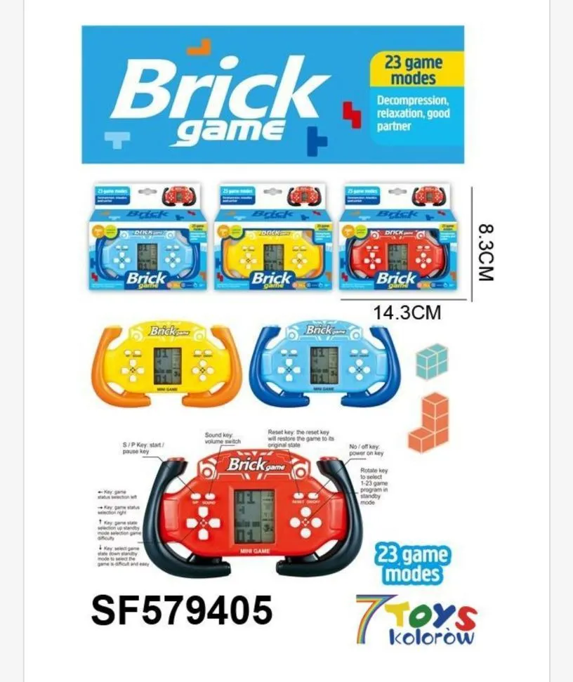 Brick Game Zabawka Elektroniczna 23 Gry 8,3 x 14,3 cm