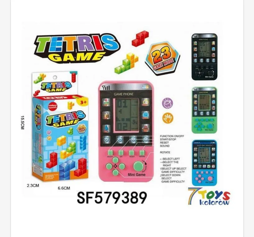 Mini Zabawka Tetris Game Różowa 6cm SF579389