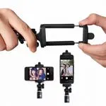 Selfie Stick z uchwytem na telefon czarny