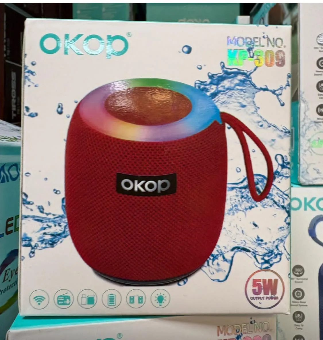 Głośnik Bluetooth okop VP508 5W czerwony wodoodporny