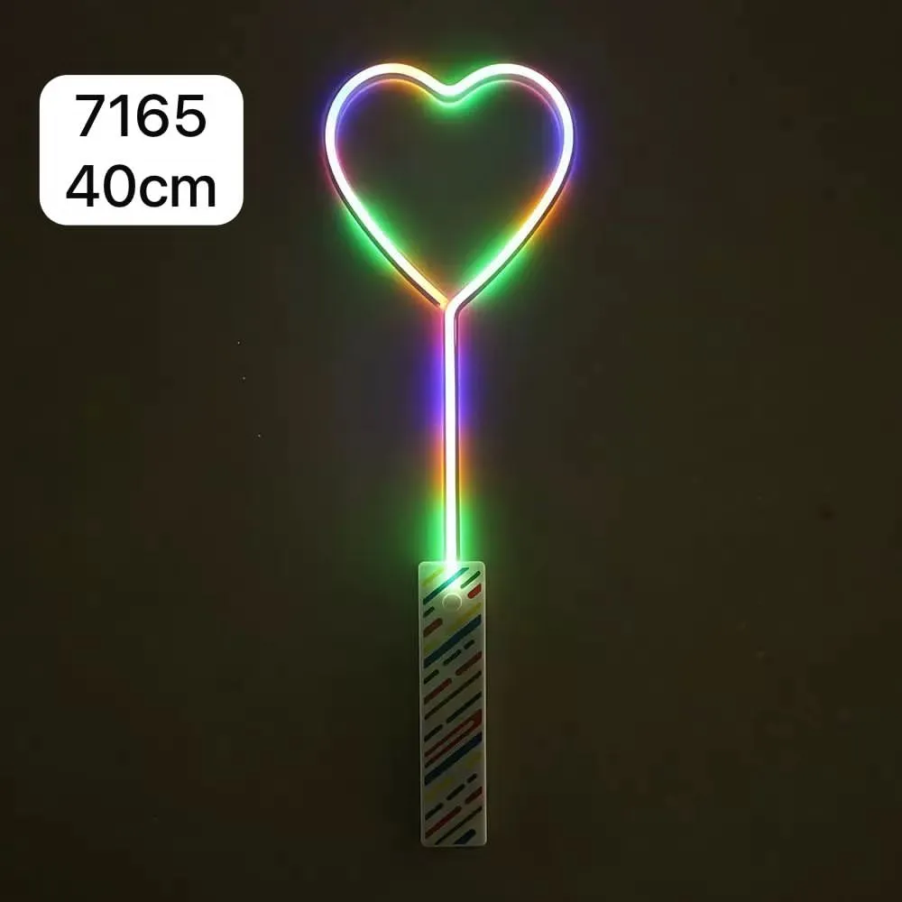Różdżka LED 40cm z sercem wielokolorowe światło