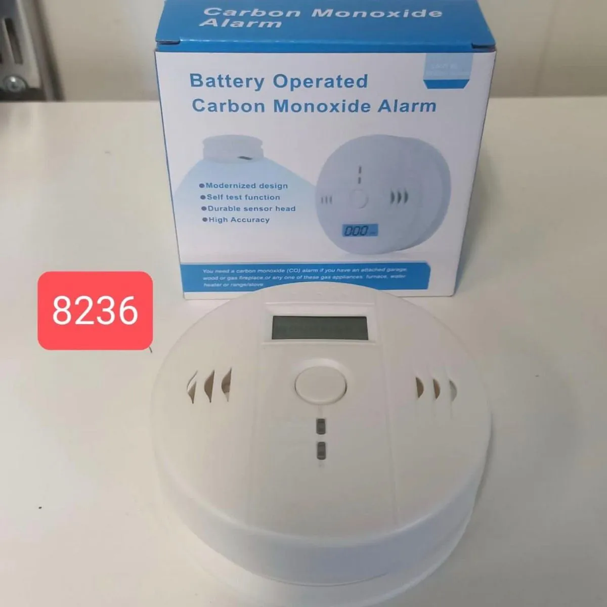 Alarm tlenku węgla z wyświetlaczem LCD, na baterie