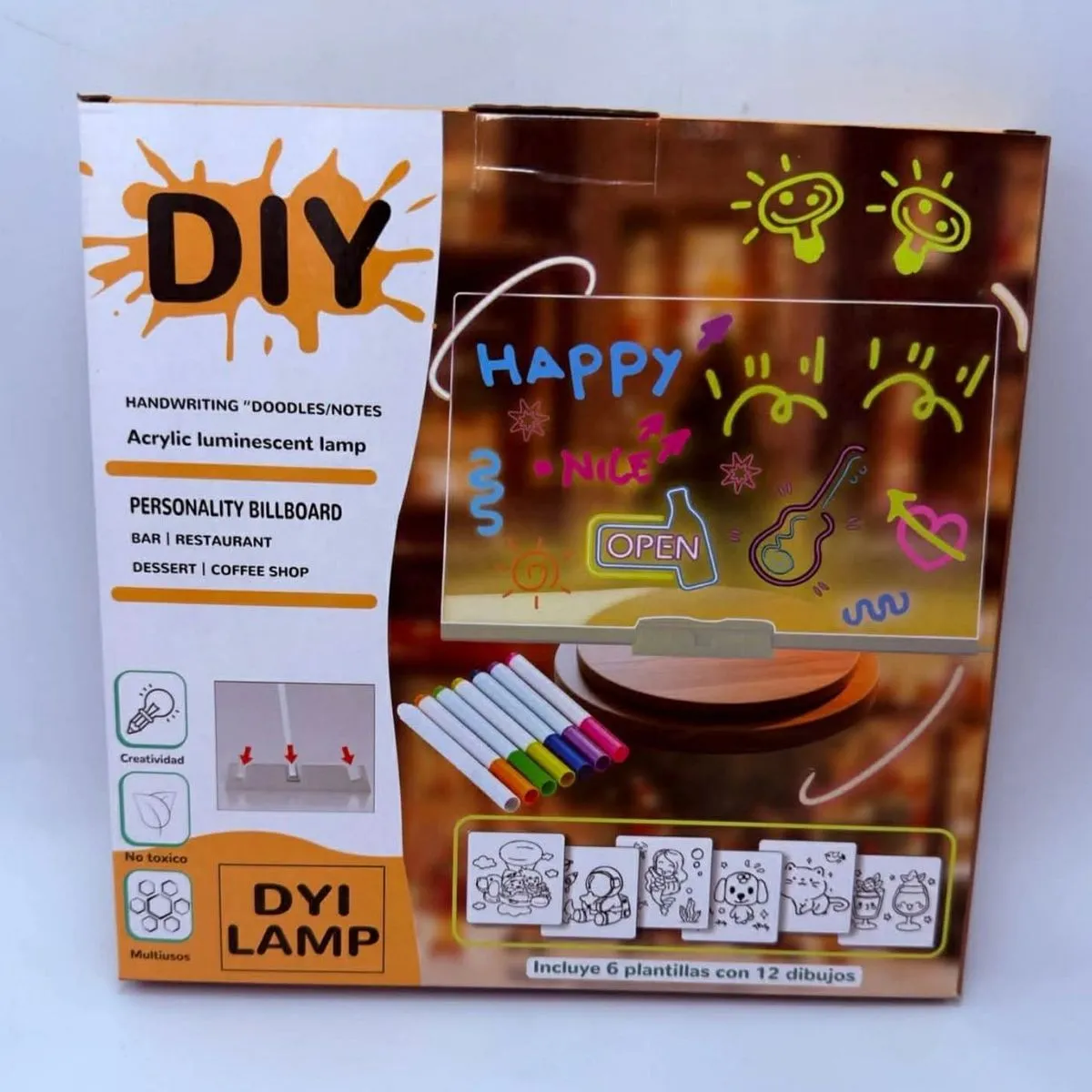 Zabawka DIY Lampa Akrylowa z Tablicą 20/20cm