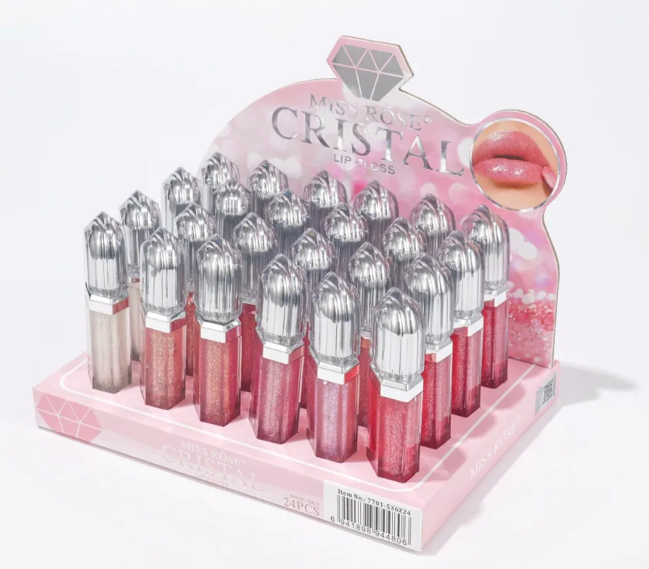 Miss Rose Crystal Lip Gloss 24 szt