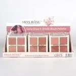 Miss Rose Daily Glow 4-Shade Blush Palette 12 szt