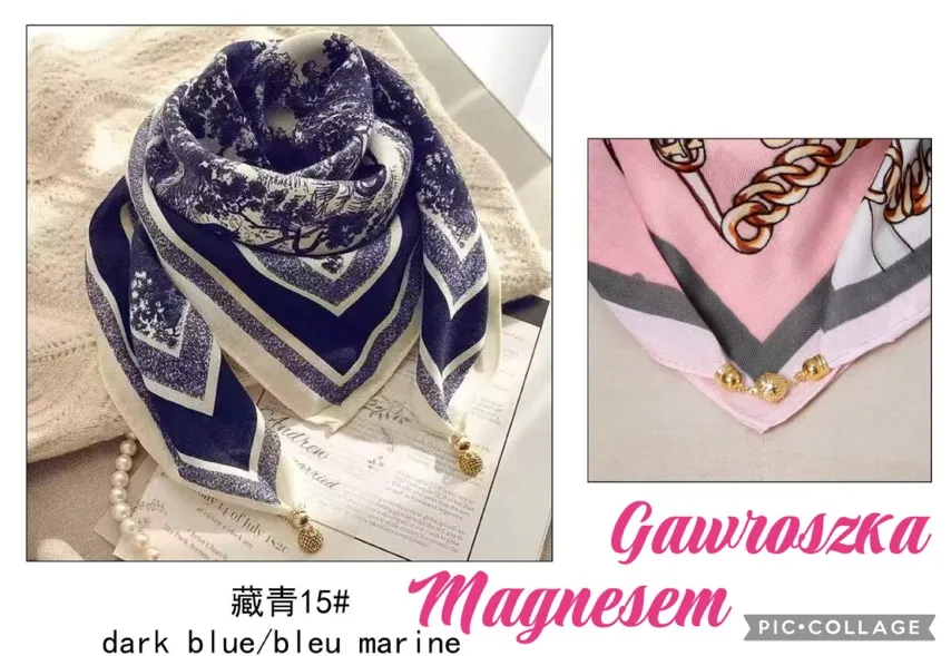 Chusta Damska z Magnesem Grawroszka Granatowa
