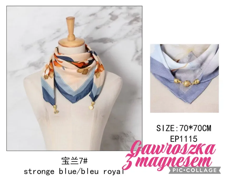 Chusta Damska z Magnesem Royal Blue EP115 70-70cm