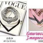 Chusta Damska z Magnesem Gawrvroszka 3 magnesy biały/czarny