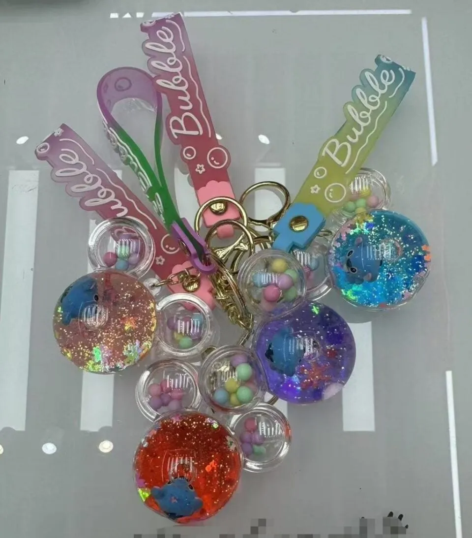 Brelok do Kluczy Myszka z Płynem i Brokatem Bubble 12szt