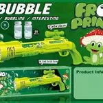 Pistolety Bubble Gun Frog Prince 36,5cm + Płyn 2x50ml
