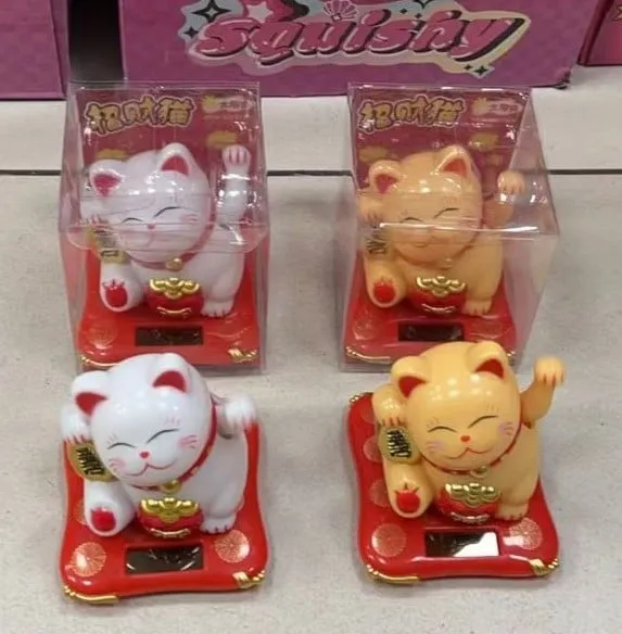 Kot Szczęścia Solarny Maneki-neko, Ruchoma Łapka, Mix Kolorów