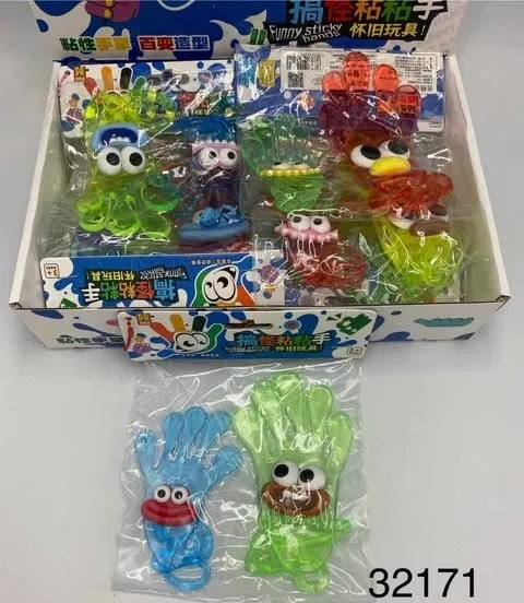 Zabawka Squeeze Lepkie Łapki Potworki Funny Sticky Hands 24szt