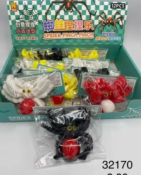 Zabawka Squeeze Spider Pinch Pinch - Gniotek Pająk 12 szt.