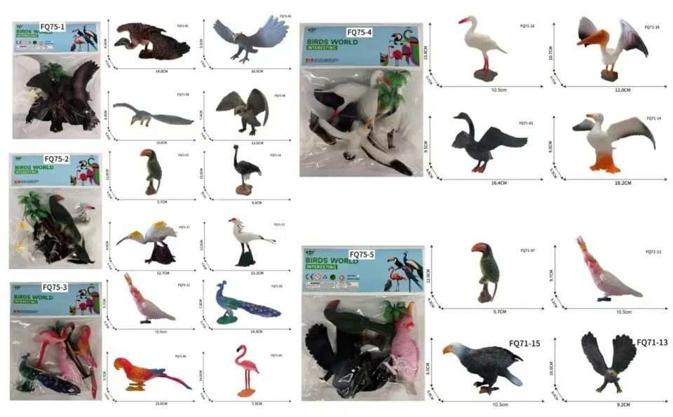 Figurki Ptaki Birds World 12 szt Mix Wzorów