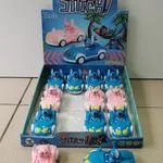 Auta Stitch i Angel, zestaw 12 sztuk, plastikowe 9cm