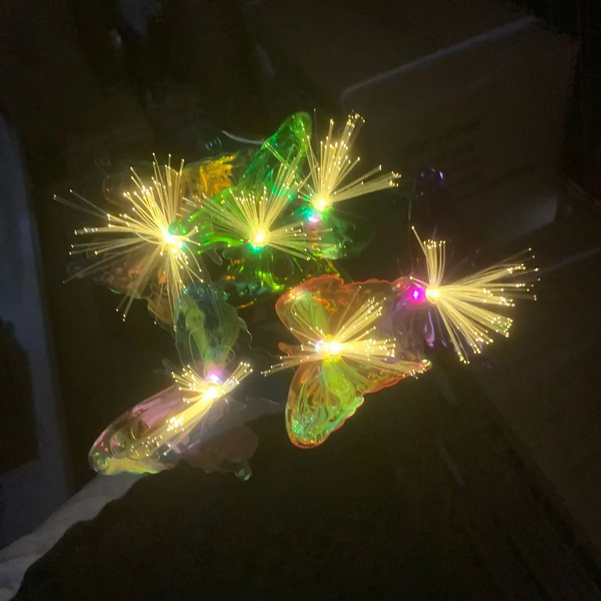 Zestaw 2PCS Lampa Solarna Motyle Światłowodowe RGB