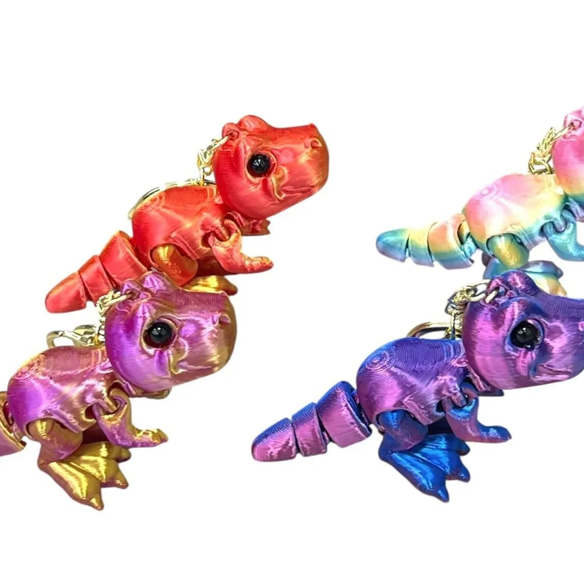 Brelok Dinozaur 3D Ruchomy Metaliczny - Zabawki 3D 24szt