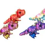 Brelok Dinozaur 3D Ruchomy Metaliczny - Zabawki 3D 24szt