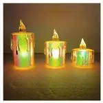 Świeca Elektryczna LED 4x8cm Holograficzna Efekt Wosku