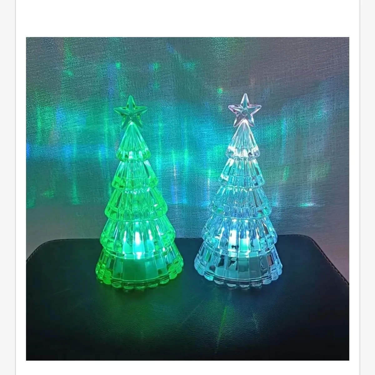 Ozdoba Świąteczna Choinka LED 6x11cm Przezroczysta Zielona/Niebieska