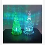 Ozdoba Świąteczna Choinka LED 6x11cm Przezroczysta Zielona/Niebieska