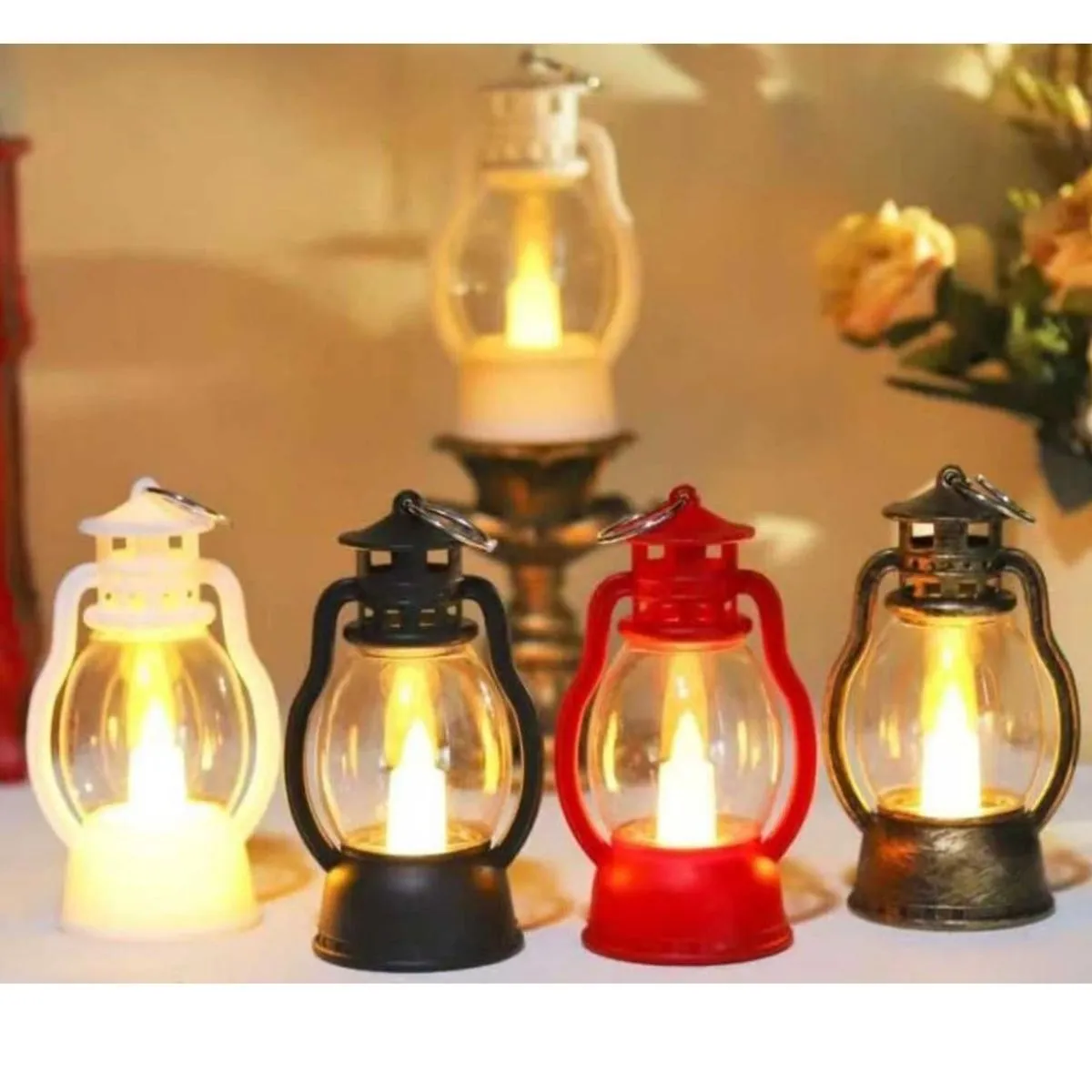 Ozdoba Świąteczna Lampion LED 5,50x9cm Latarenka Retro