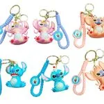 Brelok do Kluczy Stitch LED z Paskiem Silikonowym Mix 12szt