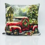 Poszewki dwustronne świąteczne 40x40 z ciężarówką