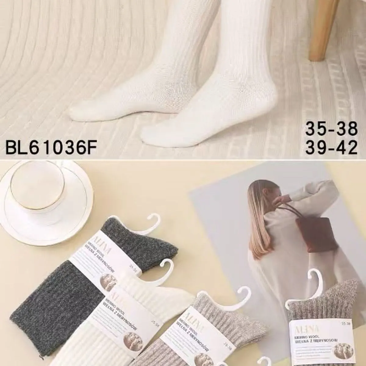 Skarpetki damskie Alina BL1036F, rozmiary 35-38/39-42