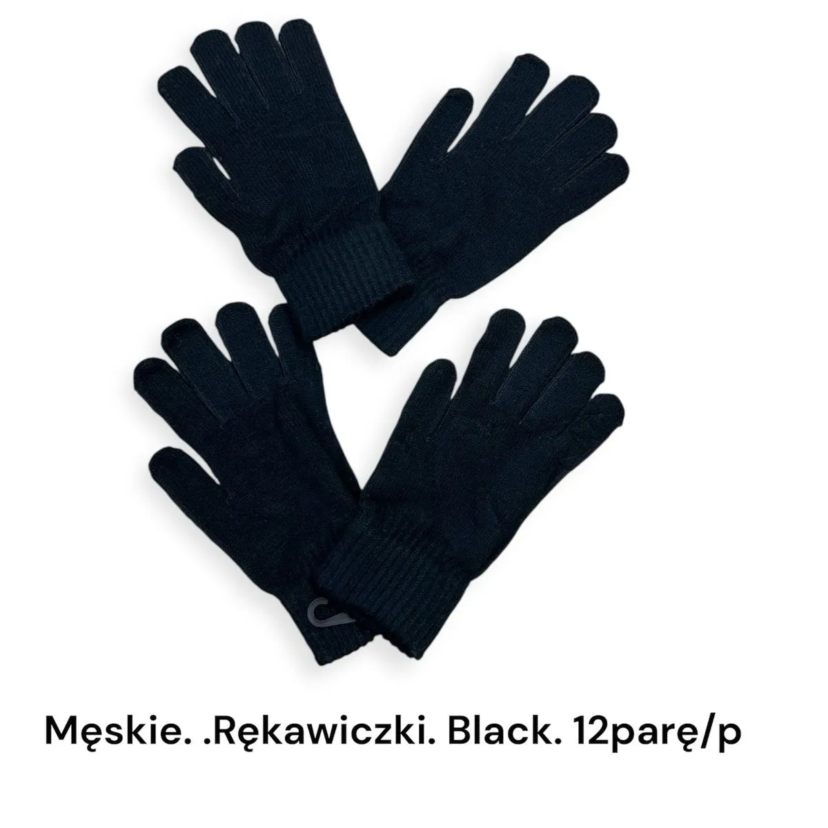 Rękawiczki damskie czarne dzianinowe