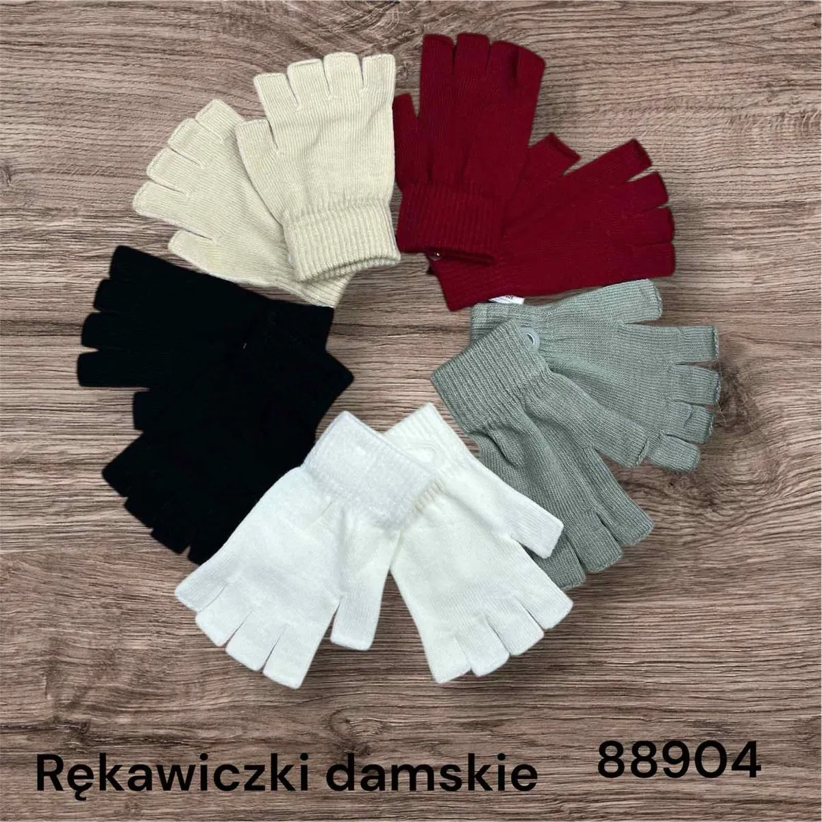 Rękawiczki damskie bez palców, 8 kolorów