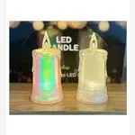 Świeca LED 12cm tęczowo-pryzmatyczna i biała