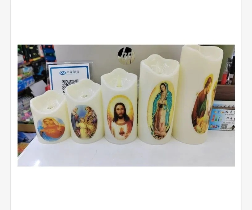 Świece religijne z wizerunkami świętych 10cm