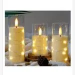 Świeca LED z LEDami 10.50cm w szkle