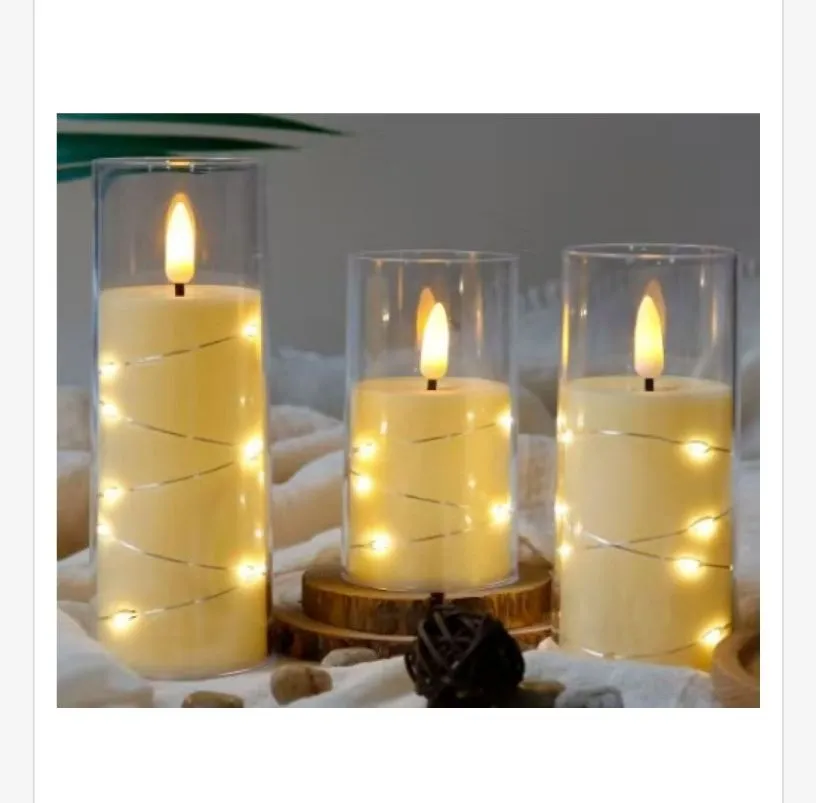 Świeca LED z LEDami 10.50cm w szkle