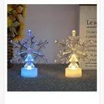 LED Świeca Śnieżynka 12cm Niebieska/Biała