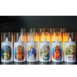 Świeca LED 15cm religijna z obrazkami świętych