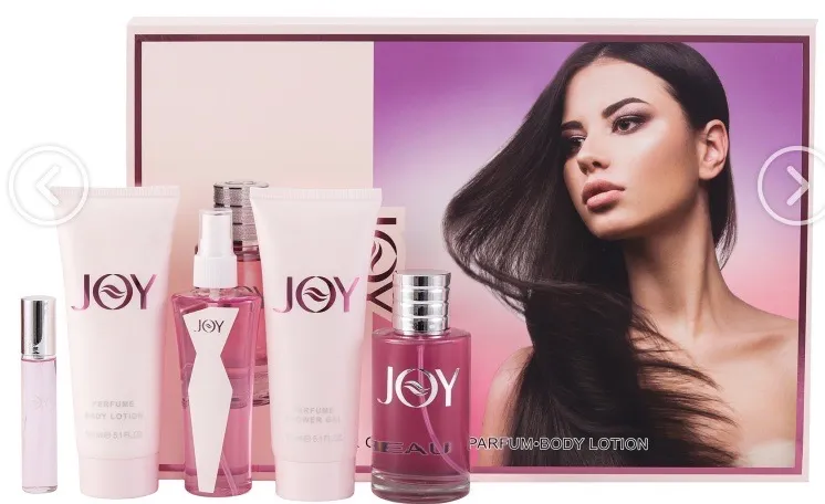 Zestaw prezentowy damski Joy: perfumy, balsam, mgiełka