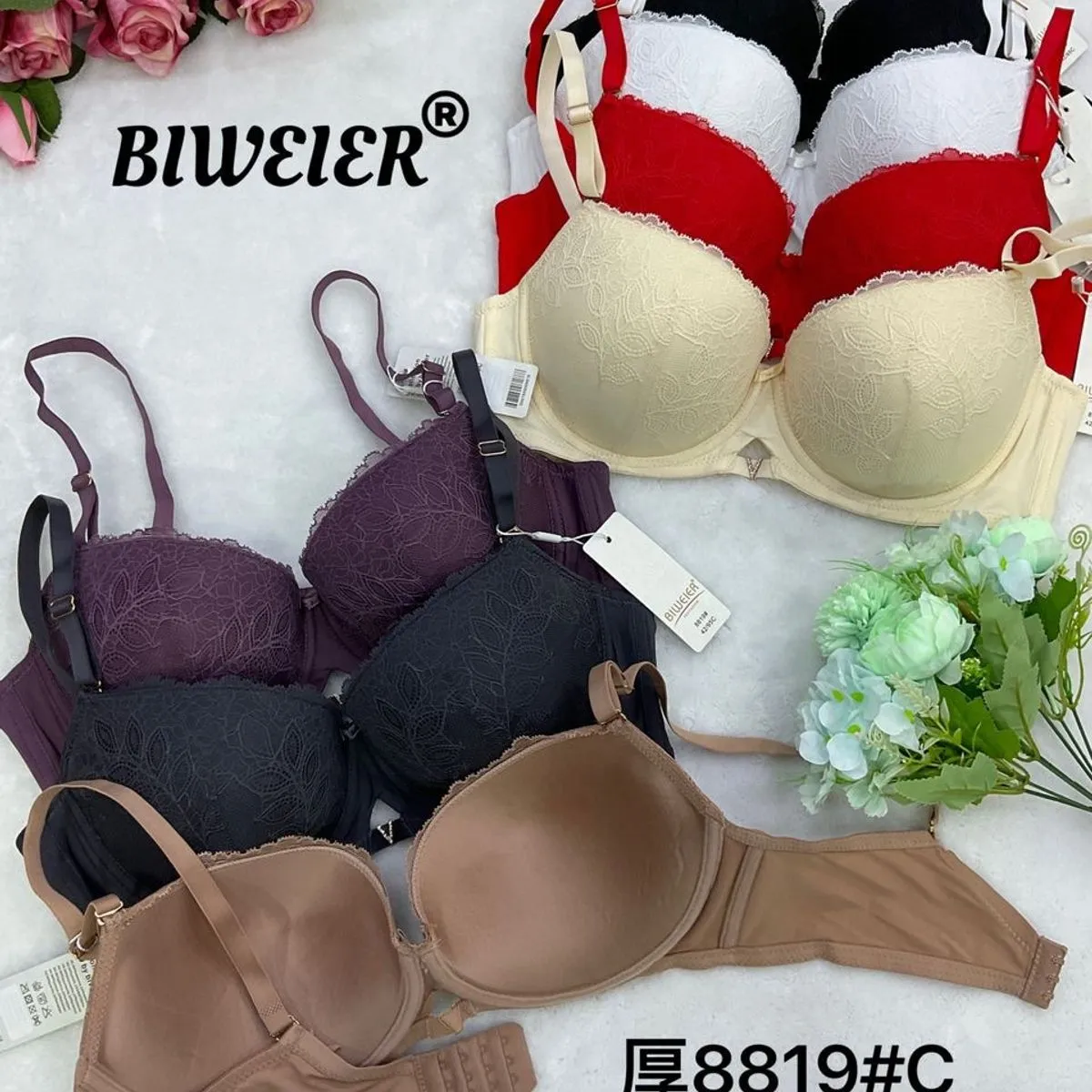 Biustonosz damski Biweier push-up 36-42 różne kolory