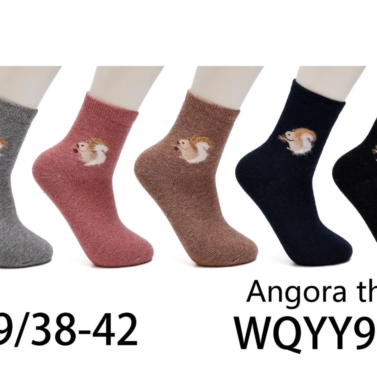 Skarpetki damskie angora thermo ze wroną
