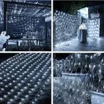 Siatka Kurtyna LED Zewnętrzna 1,5x1,5m Biała