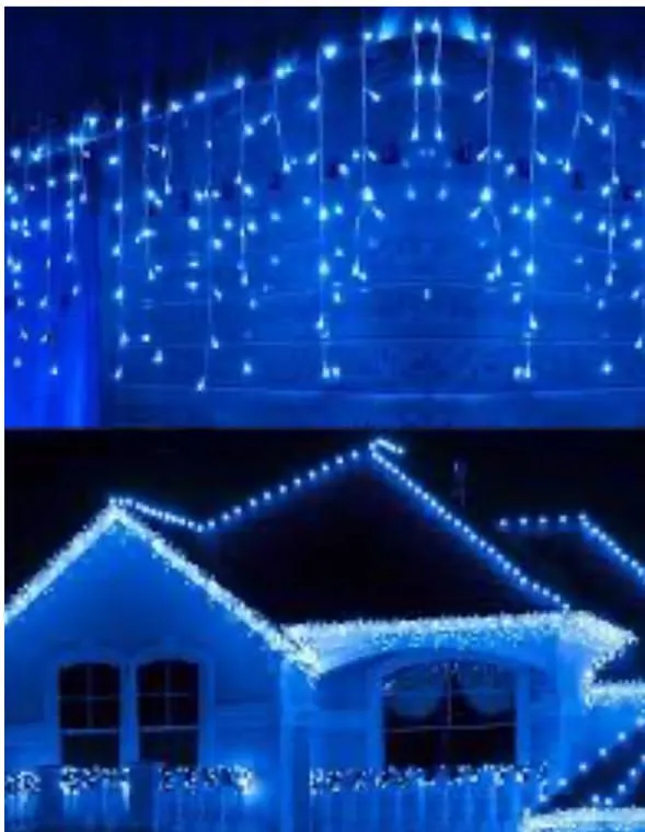 Sople LED Cienki Kabel 100LED 4m Niebieskie