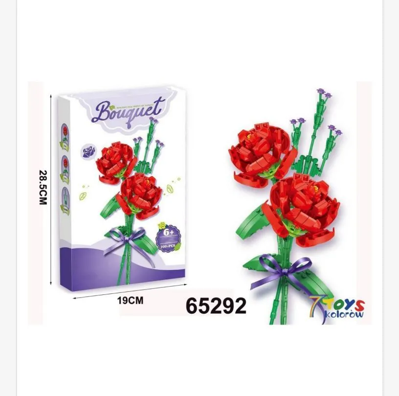 Klocki Bouquet Kwiaty Czerwone 19cm 65292