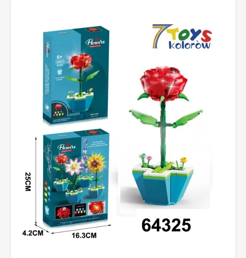 Zestaw klocków Kwiaty Kolorowe 7Toys 64325