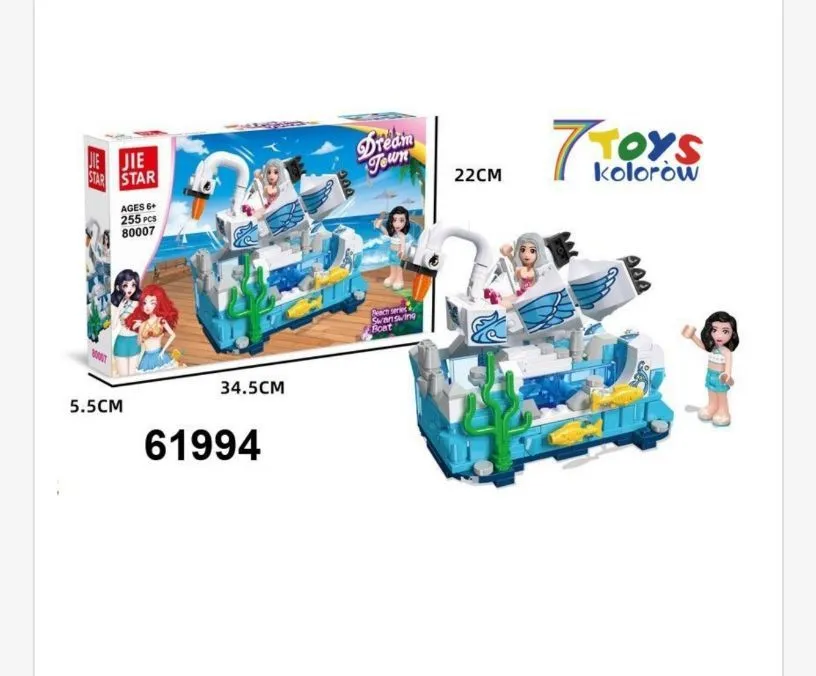 Klocki Dream Town Łabędź z Postaciami 34x22x5.5cm