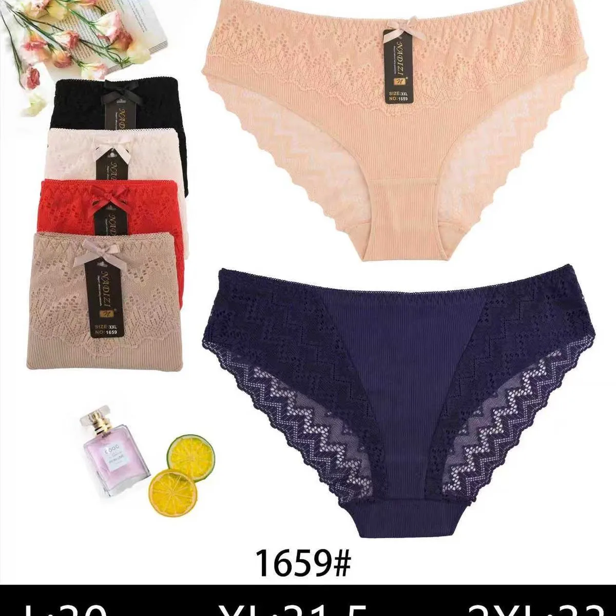 Majtki damskie koronkowe L:30 XL:31.5 2XL:33 1659