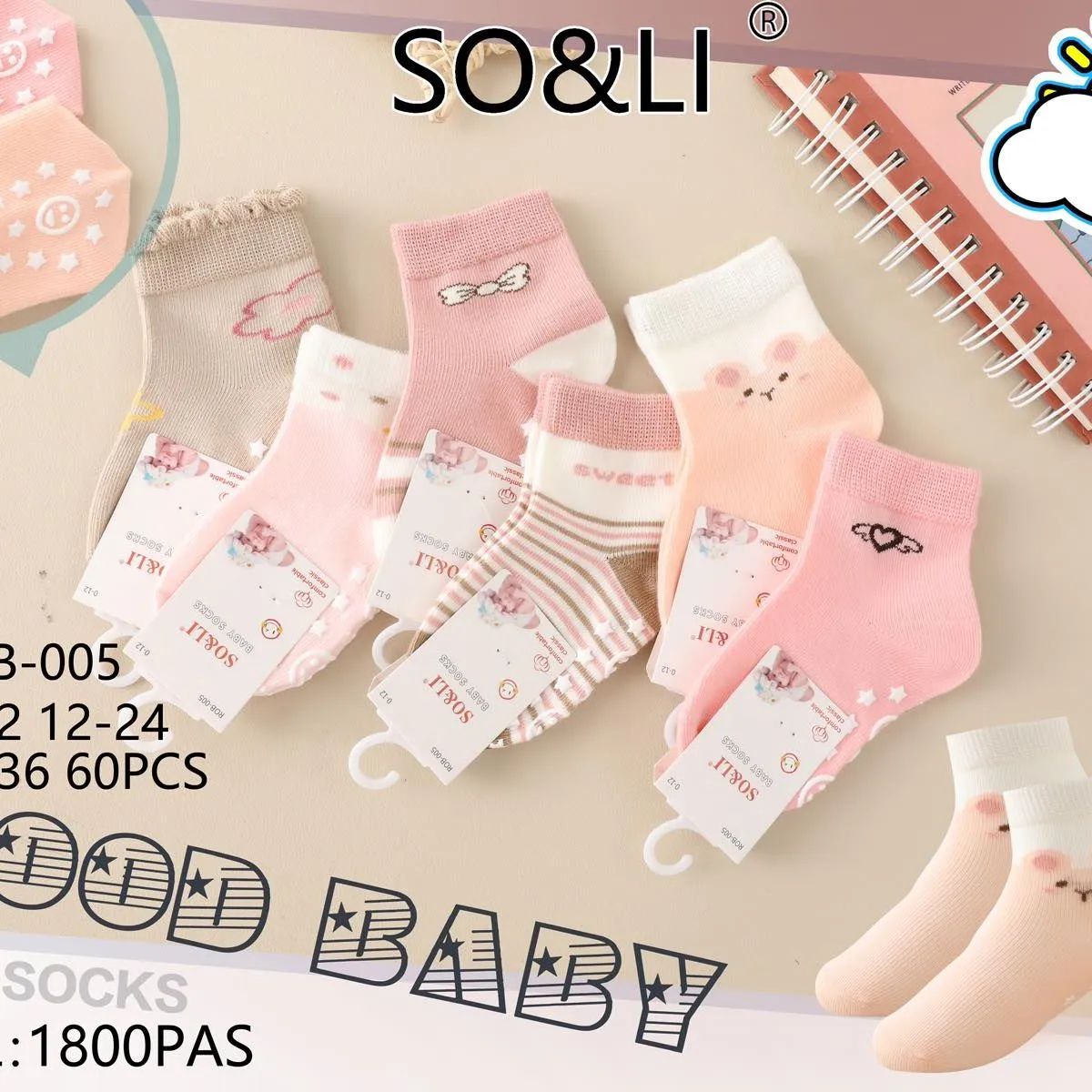 Skarpetki dla niemowląt SO&LI GOOD BABY rozmiar 0-12/12-24 mies.